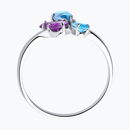 Кольцо из серебра с полудрагоценными вставками из серебро — вид 3