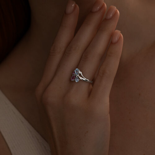 Кольцо из серебра с полудрагоценными вставками из серебро — вид 4