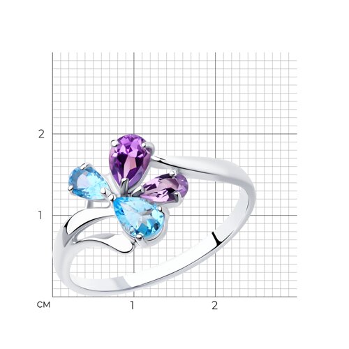 Кольцо из серебра с полудрагоценными вставками из серебро — вид 6