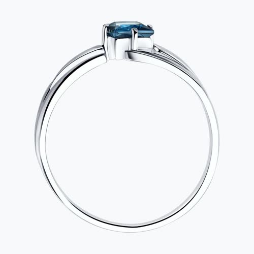 Кольцо из серебра с лондон топазом из серебро — вид 2