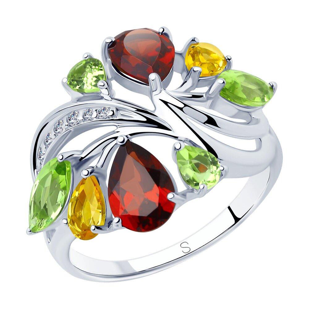 Кольцо из серебра с миксом камней - видео на модели