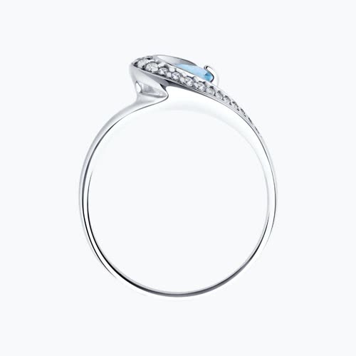 Кольцо из серебра с топазом и фианитами из серебро — вид 2