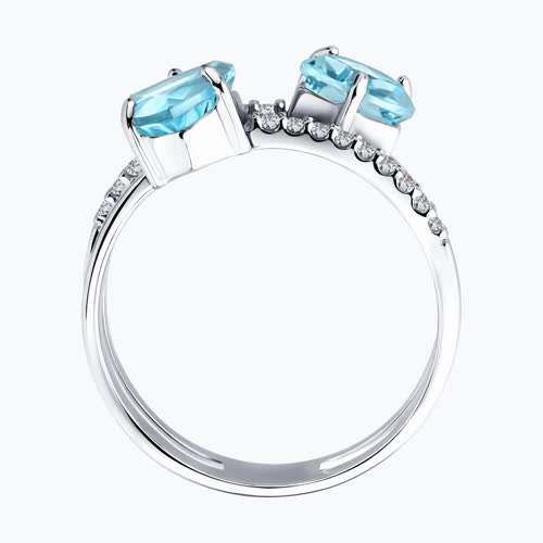 Кольцо из серебра с топазами и фианитами из серебро — вид 2