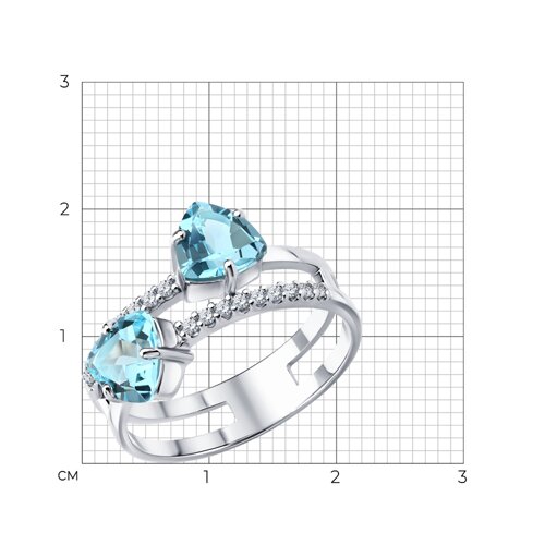 Кольцо из серебра с топазами и фианитами из серебро — вид 8