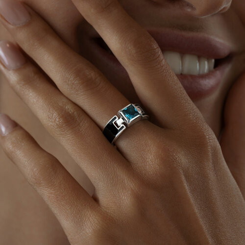 Кольцо из серебра с эмалью и ситалом из серебро — вид 5