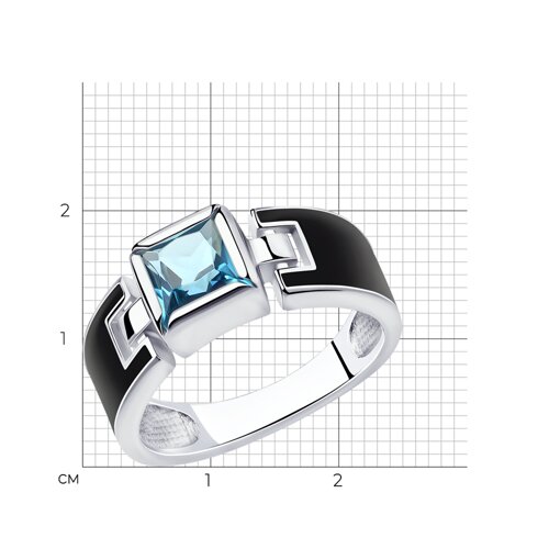 Кольцо из серебра с эмалью и ситалом из серебро — вид 7