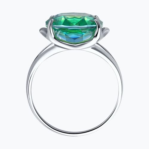 Кольцо из серебра с ситалом синтетическим из серебро — вид 2