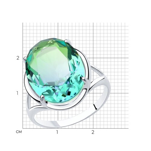 Кольцо из серебра с ситалом синтетическим из серебро — вид 7