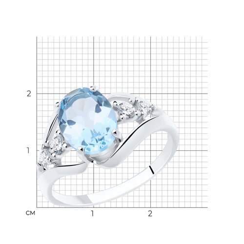 Кольцо из серебра с топазом и фианитами из серебро — вид 5