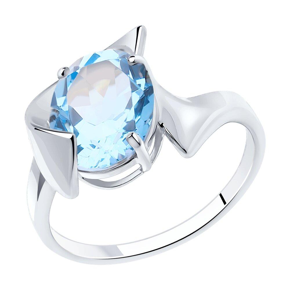 Кольцо из серебра с топазом - видео на модели