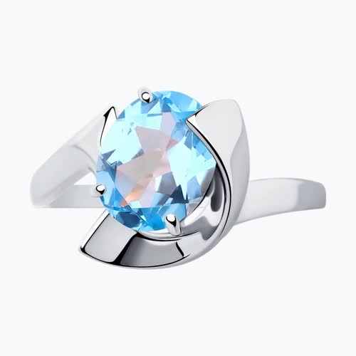 Кольцо из серебра с топазом из серебро — вид 2