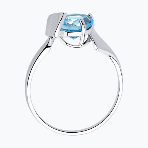 Кольцо из серебра с топазом из серебро — вид 3