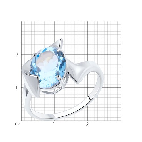 Кольцо из серебра с топазом из серебро — вид 6