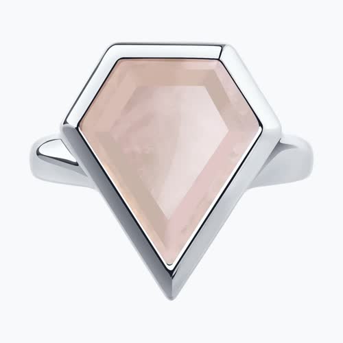 Кольцо из серебра с кварцем из серебро — вид 2