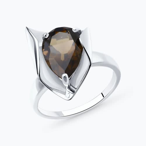 Кольцо из серебра с раухтопазом - видео на модели