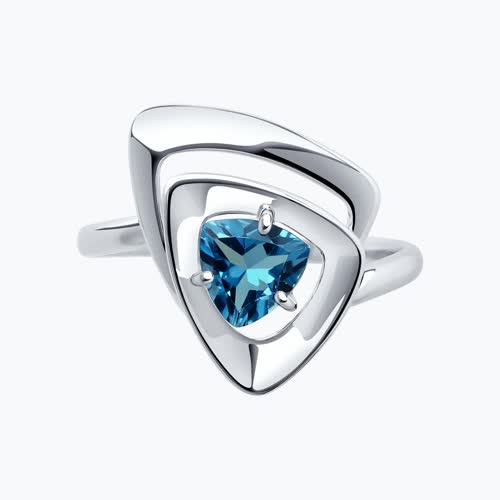 Кольцо из серебра с лондон топазом из серебро — вид 2