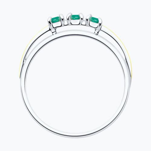 Кольцо из золочёного серебра с агатами из серебро — вид 3