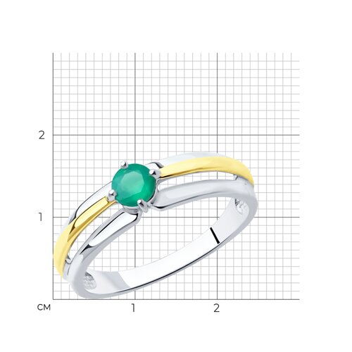 Кольцо из золочёного серебра с агатом из серебро — вид 2