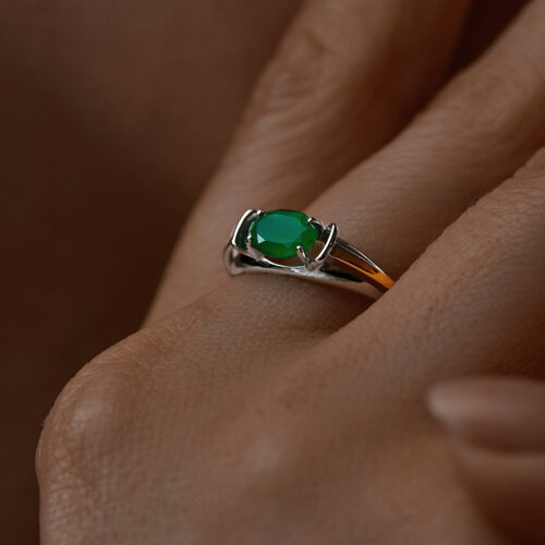 Кольцо из золочёного серебра с агатом из серебро — вид 3