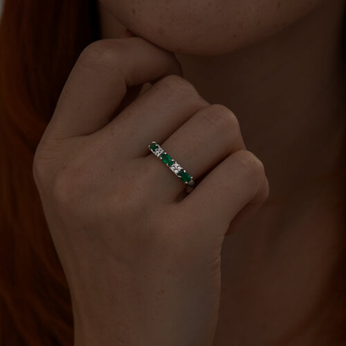 Кольцо из серебра с агатами и фианитами из серебро — вид 3