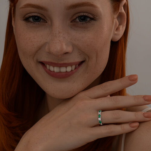 Кольцо из серебра с агатами и фианитами из серебро — вид 4