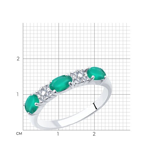 Кольцо из серебра с агатами и фианитами из серебро — вид 5