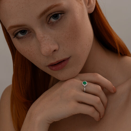 Кольцо из серебра с агатом и фианитами из серебро — вид 5