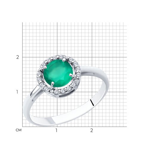 Кольцо из серебра с агатом и фианитами из серебро — вид 6