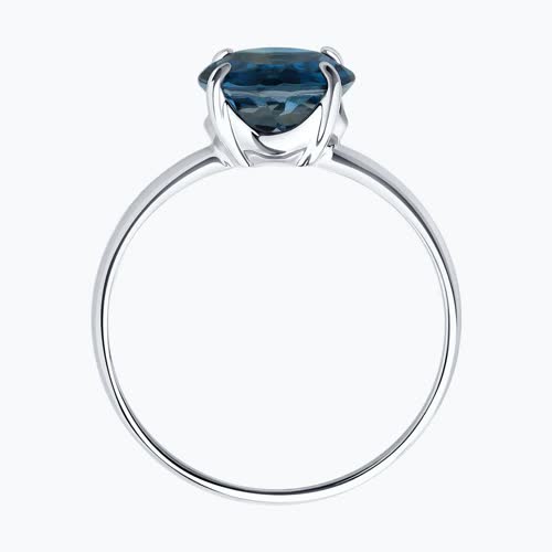 Кольцо из серебра с лондон топазом из родированное серебро — вид 3