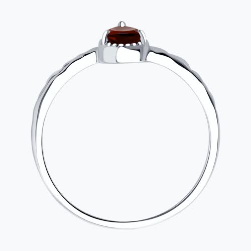 Кольцо из серебра с гранатом из серебро — вид 2