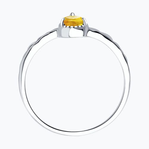 Кольцо из серебра с цитрином из серебро — вид 2