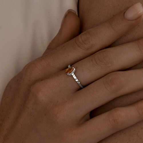 Кольцо из серебра с цитрином из серебро — вид 3