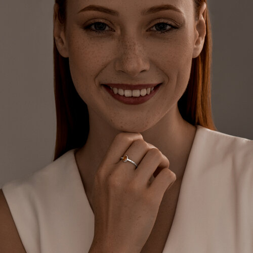 Кольцо из серебра с цитрином из серебро — вид 4