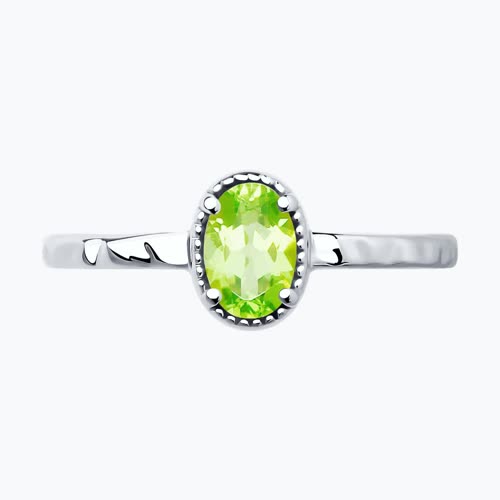 Кольцо из серебра с хризолитом из серебро — вид 2