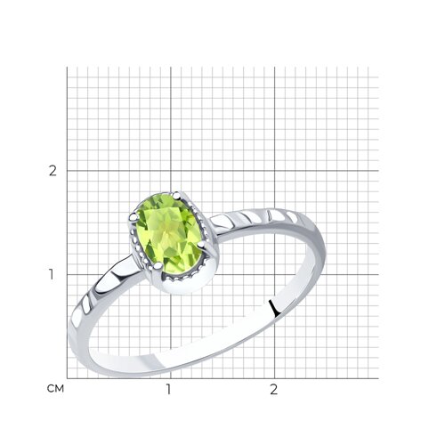 Кольцо из серебра с хризолитом из серебро — вид 6