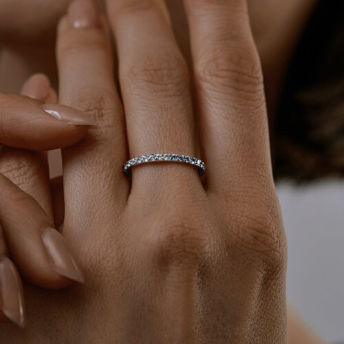 Кольцо из серебра с топазами из серебро — вид 3