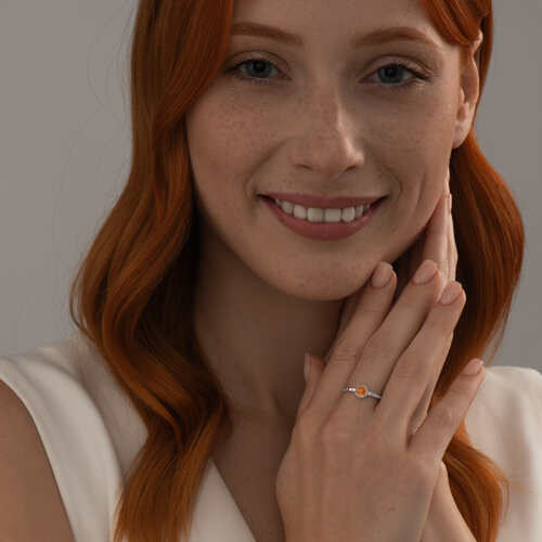 Кольцо из серебра с цитрином из серебро — вид 4