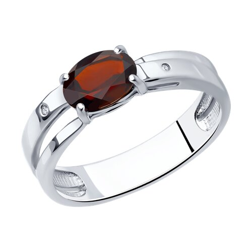 Кольцо из серебра с бриллиантами и гранатом - видео