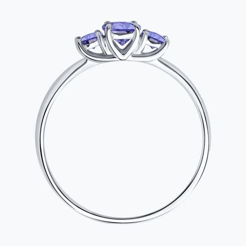 Кольцо из серебра с танзанитами из серебро — вид 2