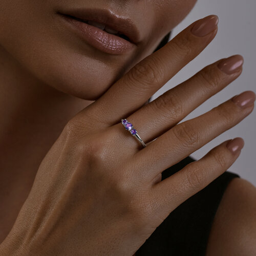 Кольцо из серебра с танзанитами из серебро — вид 3