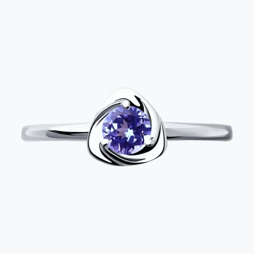 Кольцо из серебра с танзанитом из серебро — вид 2