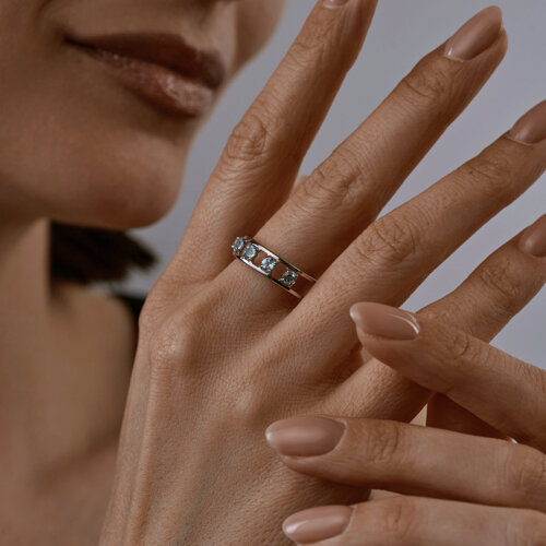 Кольцо из серебра с топазами из серебро — вид 3