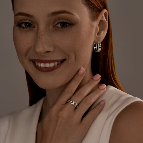 Кольцо из серебра с хризолитами из серебро — вид 4