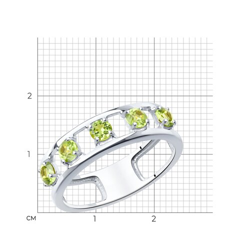 Кольцо из серебра с хризолитами из серебро — вид 5