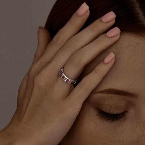 Кольцо из серебра с аметистами из серебро — вид 3