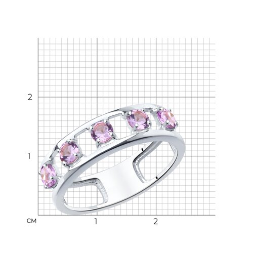 Кольцо из серебра с аметистами из серебро — вид 5