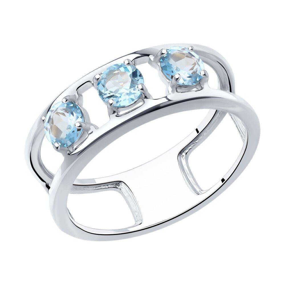 Кольцо из серебра с топазами - видео на модели