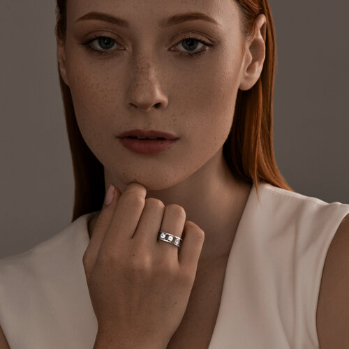 Кольцо из серебра с топазами из серебро — вид 4