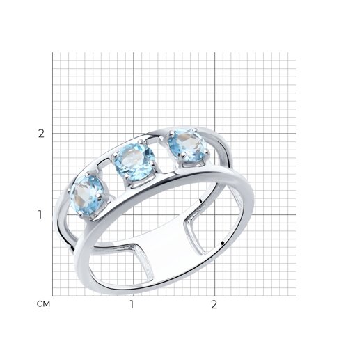 Кольцо из серебра с топазами из серебро — вид 5