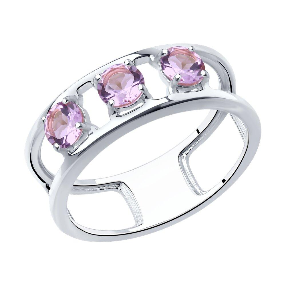 Кольцо из серебра с аметистами - видео на модели